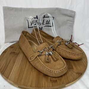 Flag Ltd Women’s Napa Glove Suede Loafer Morgan Brown Sz 9.5 M w/ Dust Bag